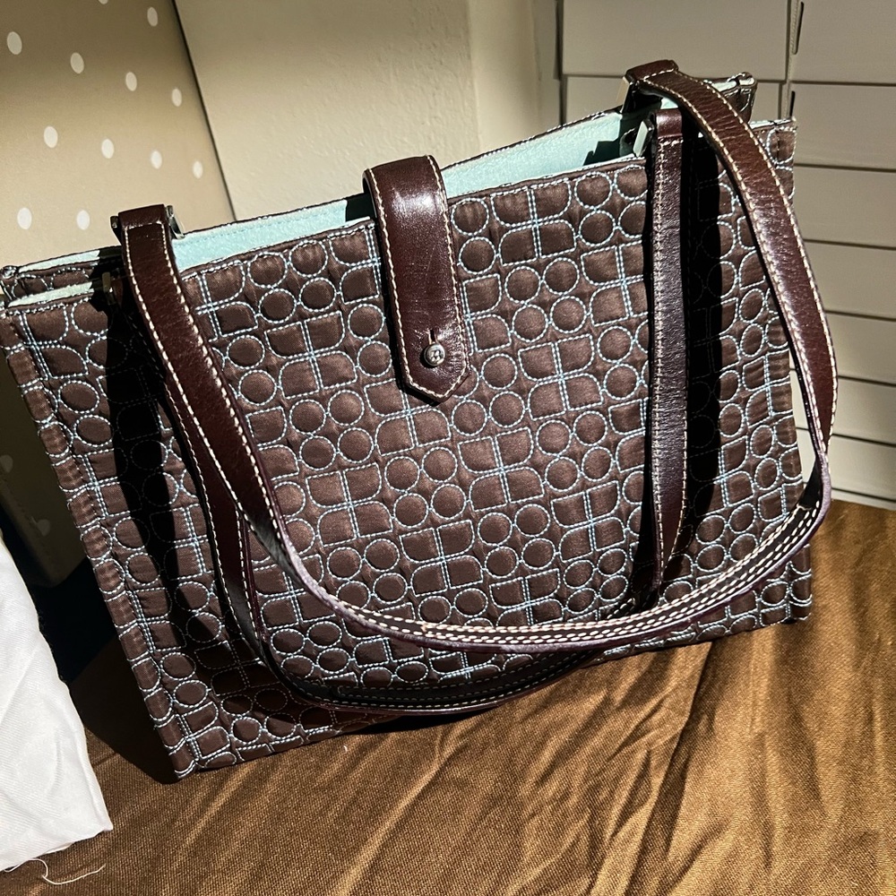 Kate Spade Vintage shoulder bag - great condition, canvas, leather, suede